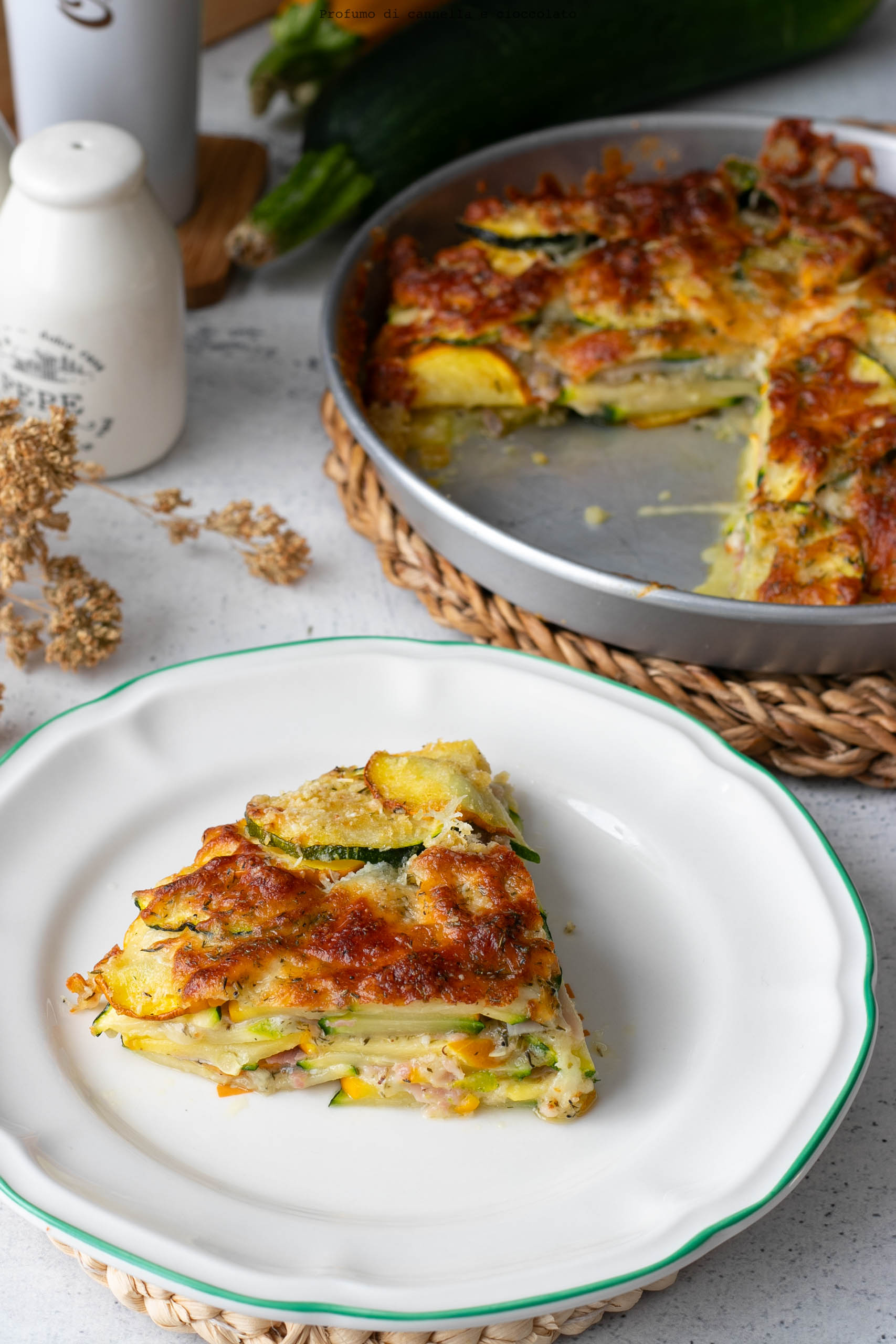 Tortino di zucchine prosciutto e formaggio