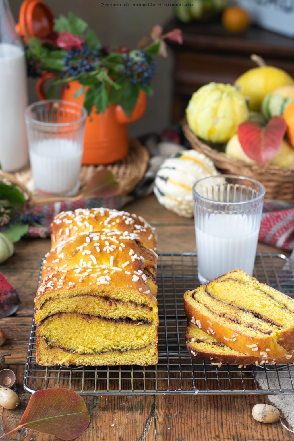 Pan brioche alla zucca e nutella Profumo di Cannella e Cioccolato