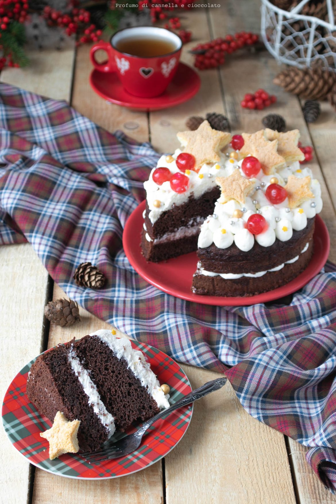 Torta al cacao con crema allo yogurt | Profumo di Cannella e Cioccolato