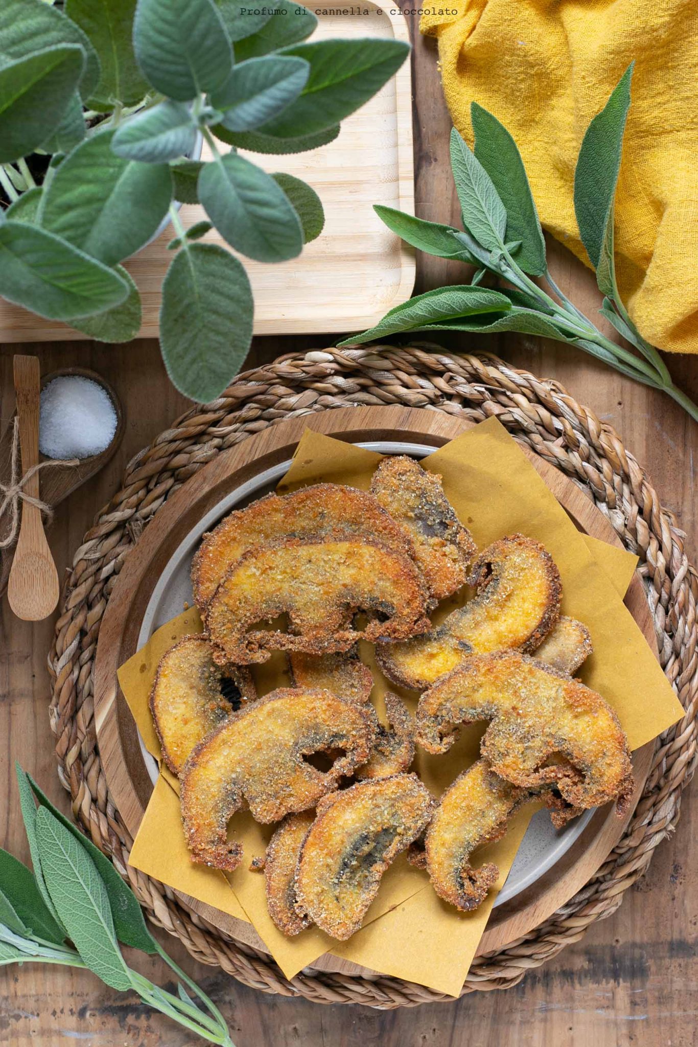 Funghi portobello impanati Profumo di Cannella e Cioccolato