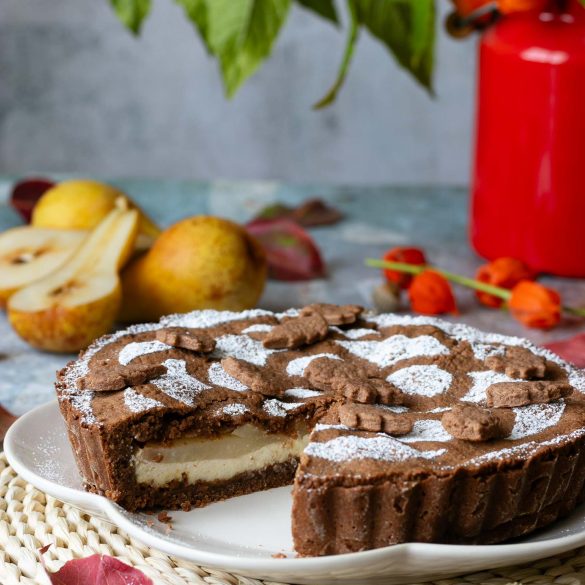 Crostata cacao ricotta e pere | Profumo di Cannella e Cioccolato