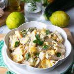 Pasta alle zucchine formaggio spalmabili limone e menta